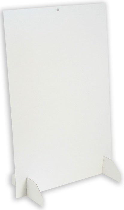Plakat aus Wellpapp Karton mit Stellfuesse zum Einstecken Weissmuster